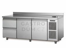 Coldline chladící stůl TA17/2MS s deskou, dřezem a zadním lemem