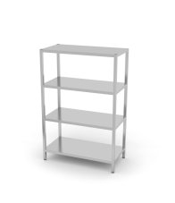 Skladový regál se 4 plnými policemi – přišroubovaný, HENDI, Kitchen Line, 1000x400x(H)1800mm