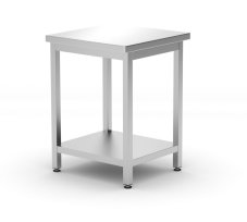 Centrální stůl s policí – šroubovaný, hloubka 600 mm, HENDI, Kitchen Line, 600x600x(H)850mm