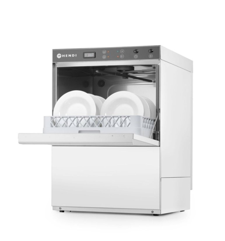 Myčka nádobí K50, HENDI, s dávkovačem mycího prostředku i vypouštěcím čerpadlem, 230V/3600W, 600x570x(H)830mm