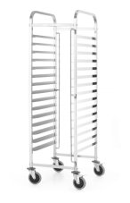 Úklidový vozík, HENDI, Kitchen Line, 15 vodítků zásobníků 600x400, Stříbrná, 470x620x(H)1735mm