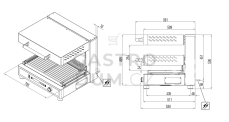 Moduline salamander gril SEH004E Plus (400V) sklokeramický