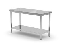 Centrální stůl s policí – šroubovaný, hloubka 600 mm, HENDI, Profi Line, 800x600x(H)850mm