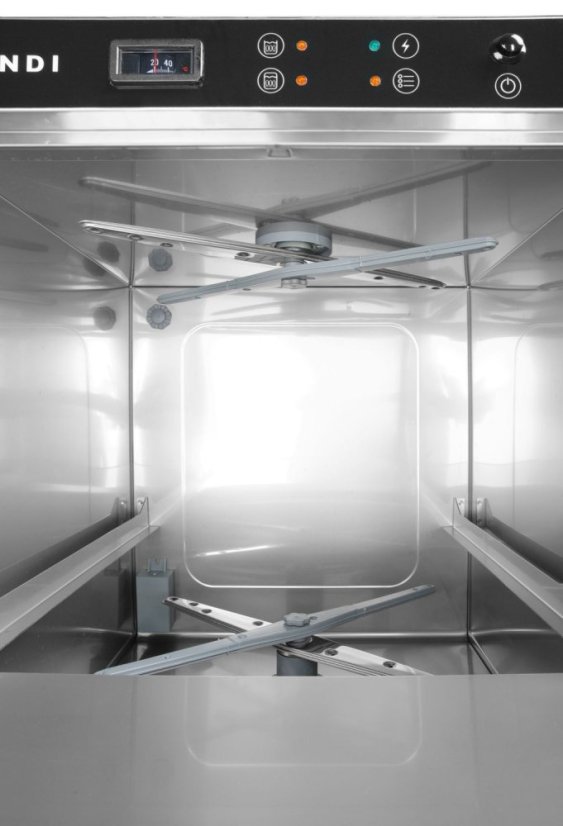 Myčka nádobí K50, HENDI, s dávkovačem mycího prostředku i vypouštěcím čerpadlem, 230V/3600W, 600x570x(H)830mm