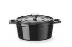 Litinový kastrol smaltovaný, HENDI, 3,7L, Černá, 317x240x(H)105mm