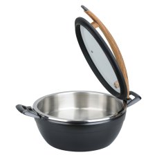 TOMGAST Chafing Artisan kulatý s dřevěnou rukojeti, 449 × 330 × 209 mm, 4,5 l