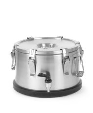 Izolovaný přenosný kontejner – se závitníkem, HENDI, Profi Line, 10L, Stříbrná, ⌀330x(H)220mm