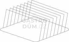 KROMO držák plechů a podnosů nerez 300 x 465 x 210 mm (rozteč 48 mm)