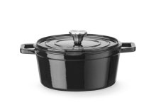Litinový kastrol smaltovaný, HENDI, 3,7L, Černá, 317x240x(H)105mm