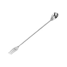TOMGAST Lžička barmanská s vidličkou 40 cm, nerez