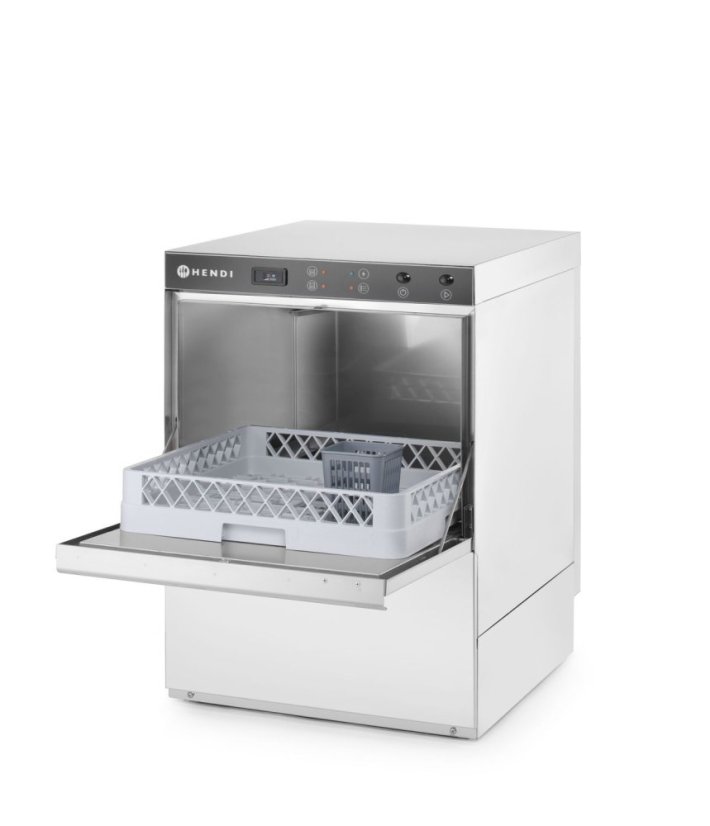 Myčka nádobí K50, HENDI, s dávkovačem mycího prostředku i vypouštěcím čerpadlem, 230V/3600W, 600x570x(H)830mm