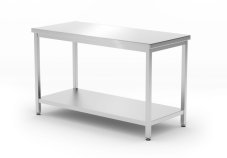 Centrální stůl s policí – šroubovaný, hloubka 600 mm, HENDI, Kitchen Line, 1200x600x(H)850mm
