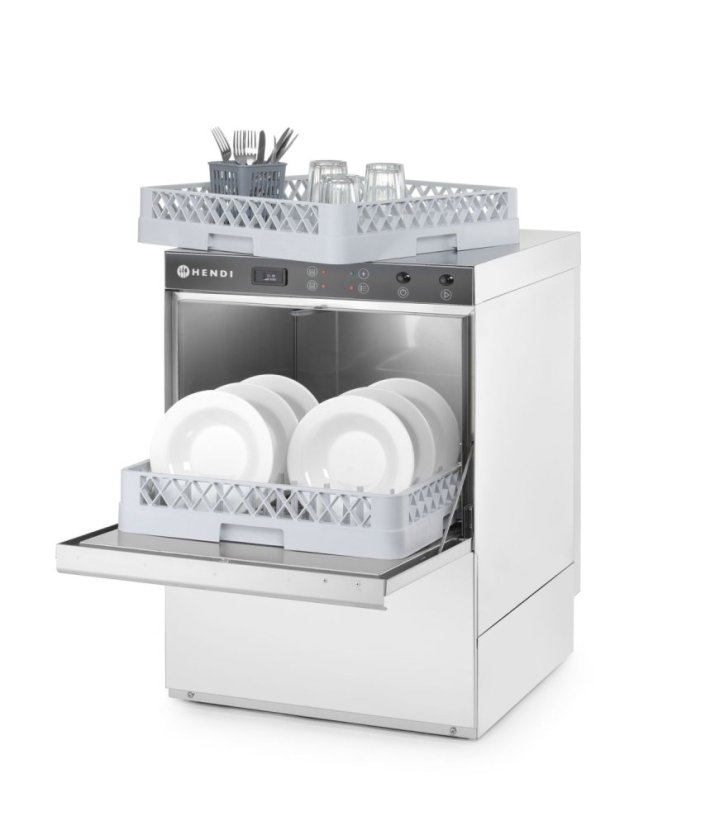 Myčka nádobí K50, HENDI, s dávkovačem mycího prostředku i vypouštěcím čerpadlem, 230V/3600W, 600x570x(H)830mm