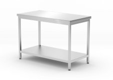 Centrální stůl s policí – šroubovaný, hloubka 600 mm, HENDI, Profi Line, 1200x600x(H)850mm