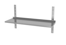 Nástěnná police nastavitelná, jednoduchá, se 2 držáky, HENDI, 1000x300x(H)600mm
