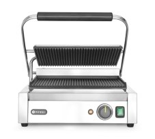Kontaktní gril Panini, HENDI, horní i spodní část vroubkovaná, 230V/2200W, 430x375x(H)216mm