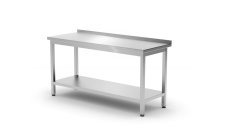 Nástěnný stůl s policí – šroubovaný, hloubka 600 mm, HENDI, Kitchen Line, 1200x600x(H)850mm