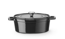 Litinový kastrol smaltovaný, HENDI, 4,4L, Černá, 365x290x(H)115mm