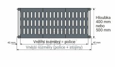 Edenox regálová police S-124 (1200mm)