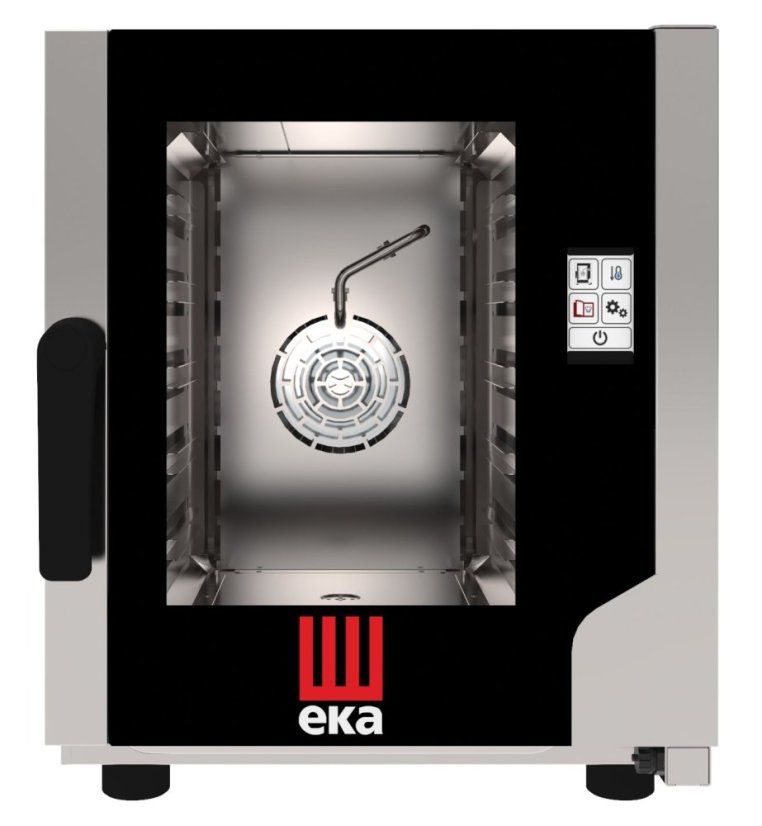 Konvektomat – Evolution Next 5 x GN 2/3, elektrická, s přímým stříkáním a dotykovým ovládacím panelem, Tecnoeka, Evolution, 230V/3200W, 550x754x(H)662mm