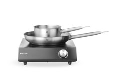 Sada: Indukční vařič 3500W + pánev + pánev na smažení, HENDI, Černá, 220-240V/3500W, 320x395x(H)95mm