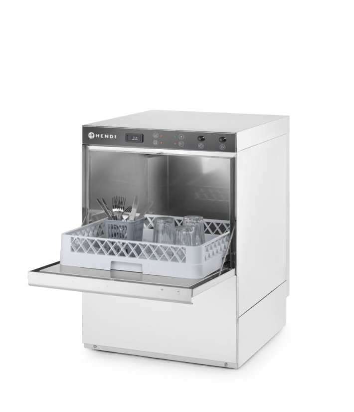 Myčka nádobí K50, HENDI, s dávkovačem mycího prostředku i vypouštěcím čerpadlem, 230V/3600W, 600x570x(H)830mm