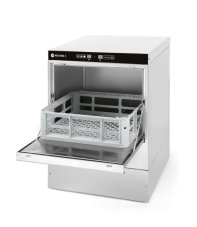 Myčka na sklo 40x40 - elektromechanické řízení, HENDI, s odpadním čerpadlem a dávkovačem mycího prostředku, 230V/2800W, 470x510x(H)710mm