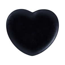 RAK Porcelain Cliché talíř mělký ve tvaru srdce, 28x25 cm, černý