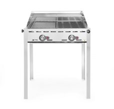 Plynový gril Green Fire 2 hořáky, HENDI, Profi Line, Smaltovaná litinová plotýnka a mřížka o velikosti GN 1/1, 11,6kW, 740x615x(H)825mm