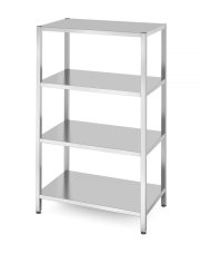Skladový regál se 4 plnými policemi – přišroubovaný, HENDI, Kitchen Line, 1000x600x(H)1800mm