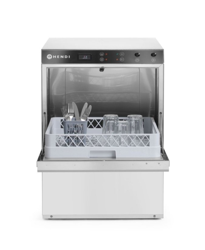 Myčka nádobí K50, HENDI, s dávkovačem mycího prostředku i vypouštěcím čerpadlem, 230V/3600W, 600x570x(H)830mm